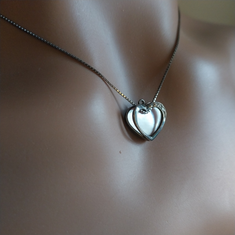 Sterling  Silver Heart Necklace - Picture 4 of 14